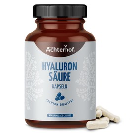 Achterhof Hyaluronic Acid 120 Capsules | High Dose with 500 mg Hyaluronic Acid per Capsule | 100% Vegan | High Purity and Solvent Free | Made