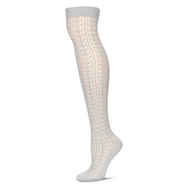 MeMoi Pointelle Over The Knee Cotton Blend Warm Socks Paloma Gray One Size
