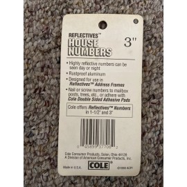 Cole 3" Cole White Reflective Aluminum Mailbox House Number 6