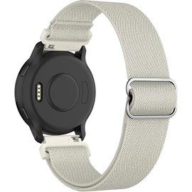 MoKo Stretchy Nylon Watch Bands Compatible with Garmin Venu 2S/Venu 3S/Vivomove 3S/Vivoactive 4S/Forerunner 265S/Forerunner 255S/255S Music, 18mm Elastic Adjustable Replacement Strap, Starlight