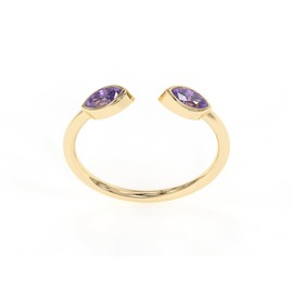 Amethyst Rings, 18K Gold Rings for Women Teen Girls That Don't Tarnish - Real 925 Sterling Silver Rings, Stackable, Chunky, Dainty February Birthstone Gifts (Anillos Para Mujer, Marquise - Size 6)