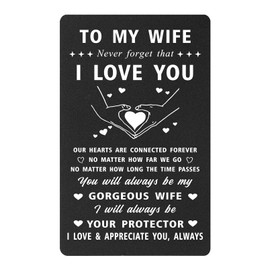 Yobent to My Wife Gifts, Never Forget That I Love You Wife Birthday Wallet Card, Wife Wedding Anniversary Present from Huband, Best Wife Christmas Stuff, Love Note for Her