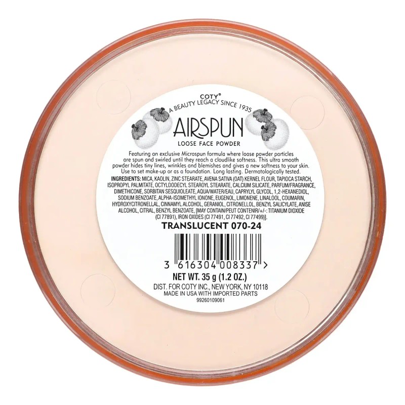 Polvo Coty Airspun Sellador Traslucido 100% Original