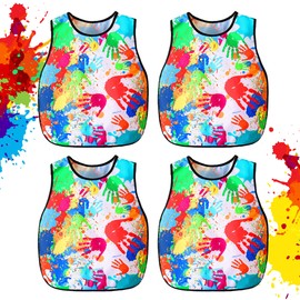Children's Painting Apron - 4 Pieces Graffiti Apron Waterproof Painting Apron Painting Coat for Children from 100 cm to 130 cm Years Children Aprons for Crafts Painting School Art Painting Girls and