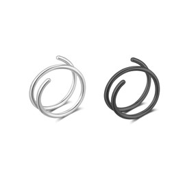 WITUONE LAIMALA 20G Double Nose Rings for Single Piercing Nose Hoop, Twist Nose Ring Hoop for Women, 8mm Fake Nose Ring Hoop for Faux Lip Septum Fake Nose Rings Set Clip on Non Pierced Hoop,Style 2