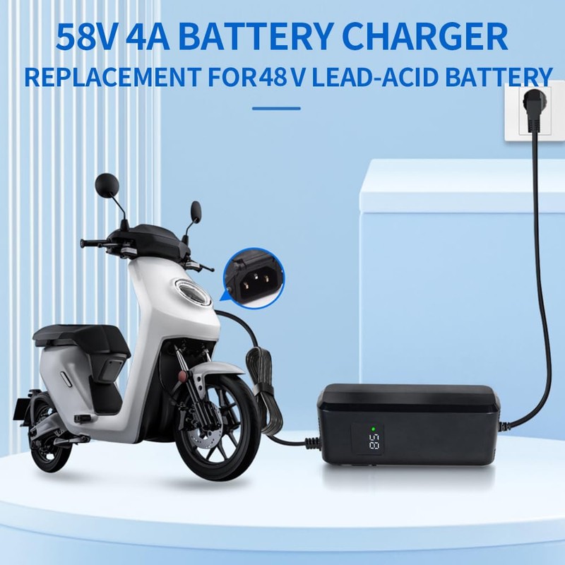 YZPOWER 58V 4A Lead Acid Battery Charger for 48V 20Ah