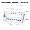 Granicell Rechargeable AA and AAA Batteries with 8 Bay Smart