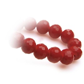 Creative-Beads Glass Beads 8 mm Pack of 25 Dark Red Coral for Making Earrings, Bracelets, Necklaces, Crafts, Designing, Decorating