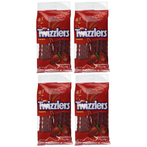 Twizzlers Strawberry Twists, 5-Ounce (Pack of 4)