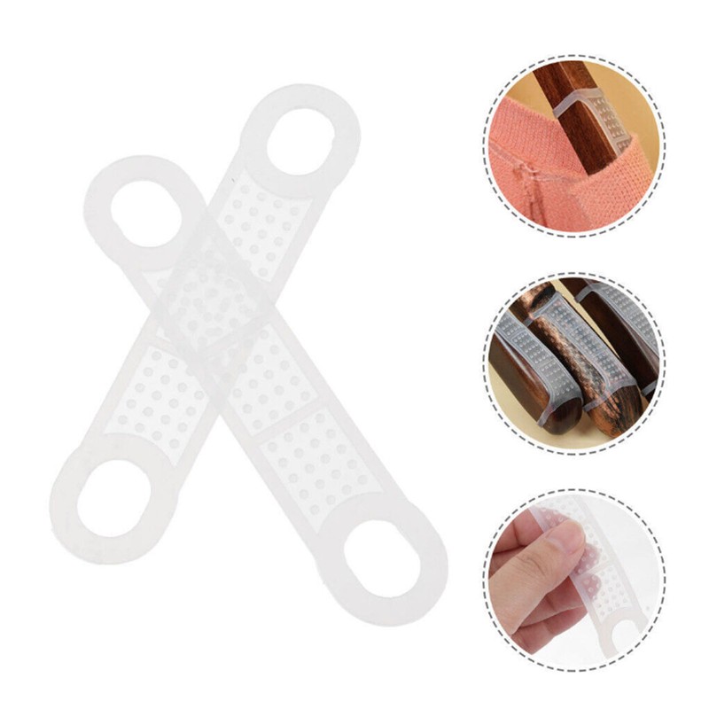 100pcs Clear Non Slip Silicone Clothes Hanger Grips Increased Friction