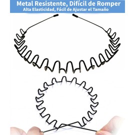 Triko Diadema Ondulada de Moda, Diadema Zigzag para Hombre, Unisex Flexible, Antideslizante y Ajustable, Banda Metálica Elástica para Mujeres y Hombres, Ideal para Deportes