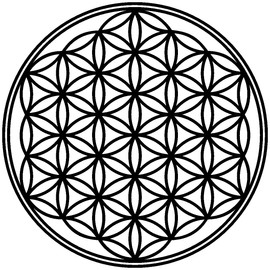 Samunshi® Flower of Life Wall Sticker Flower of Life Sticker Wall Decoration 20 x 20 cm Black