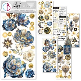 Ciao Bella Art Stickers - Set of 5 Uncut Clear Sticky Sheets (Celestial)