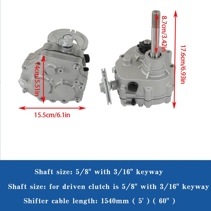 Silscvtt Go Kart Forward Reverse Gearbox 3 Shift Modes Replacement