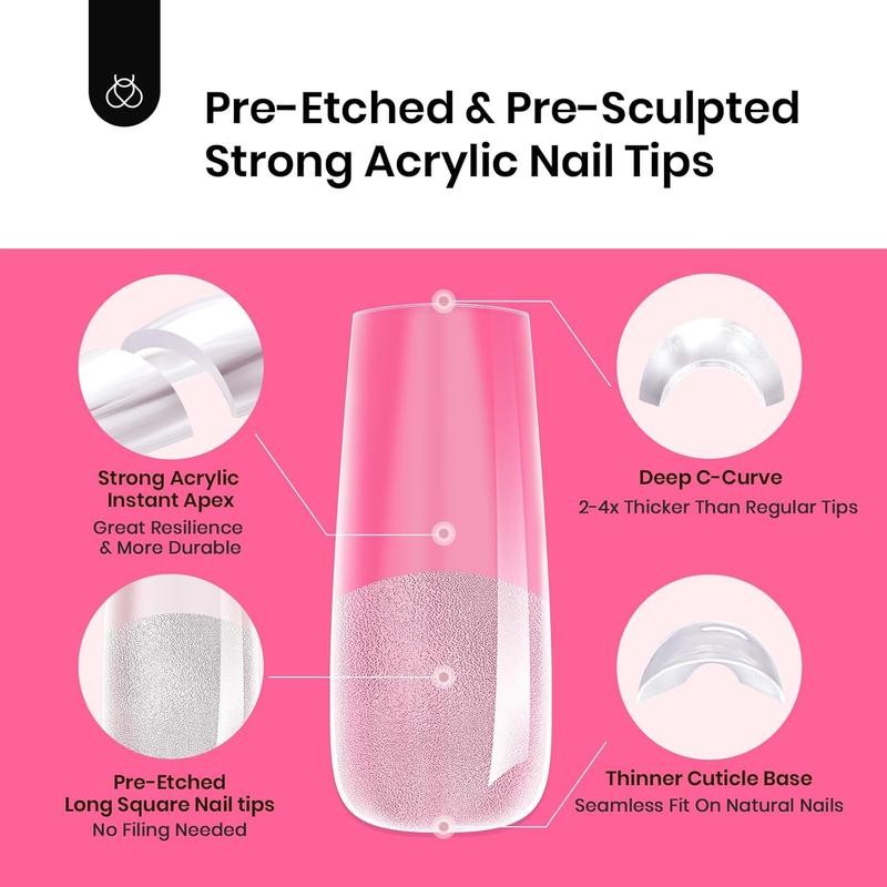 Beetles Tipex Instant Apex Nail Extension Tips Kit Almond/Coffin/Square/Oval/Stiletto/Squaoval Shape