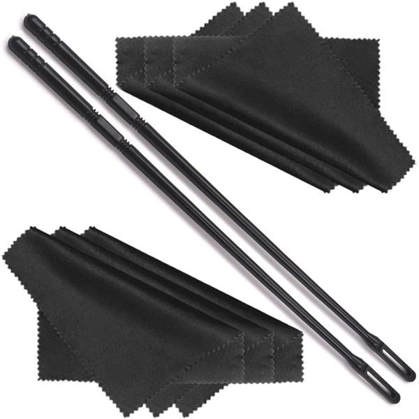 2-Piece Flute Cleaning Set, Flute Cleaning Rod and Cloth, Flute