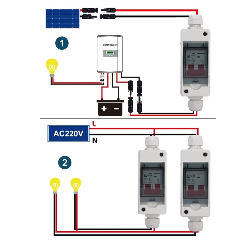 Mini Circuit Breaker, DC 500V PV Solar Disconnect Switch IP65