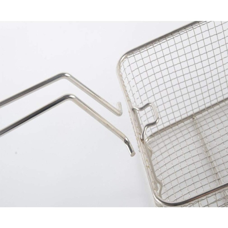 Stainless Steel Square Fry Basket with Rubber Handle Grip