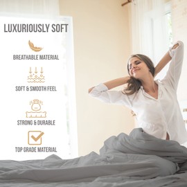 Abeero Home King Size Sheets Set Cooling - Luxury Hotel Sheets - Soft Bed Sheets with Elastic Corner Straps - Deep Pockets Microfiber Bedsheet - Bedding Sheets & Pillowcases -4 PC (King, Light Gray)