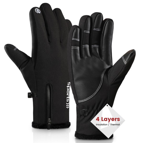 Trifabricy Ski Gloves - Waterproof Insulated Winter Gloves for Men