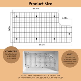 Sink Rack Protector Compatible with Kohler K 6488 and K 6489 Accessories: Stainless Steel Sink Rack for Bottom of Kitchen Sink