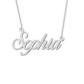 Stainless Steel Jewelry Custom Dainty Initial Name Necklace Silver for Women Grandma Sophia