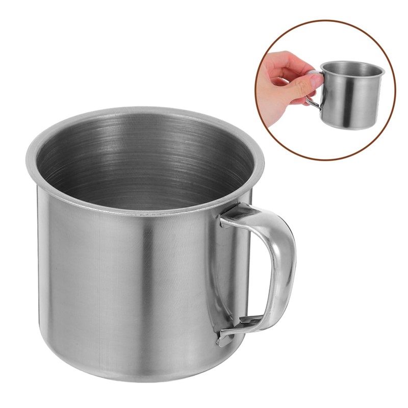 ABOOFAN 6Pcs 190ml Stainless Steel Kids Water Cups Handle Unbreakable