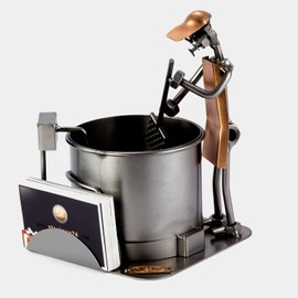 Steelman24 I Nuts and bolts sculpture Cheesemaker With Business Card Holder With Personal Engraving I Handmade ornaments I