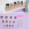QQPPOLIU Long Square Press On Nails Black French Tip False