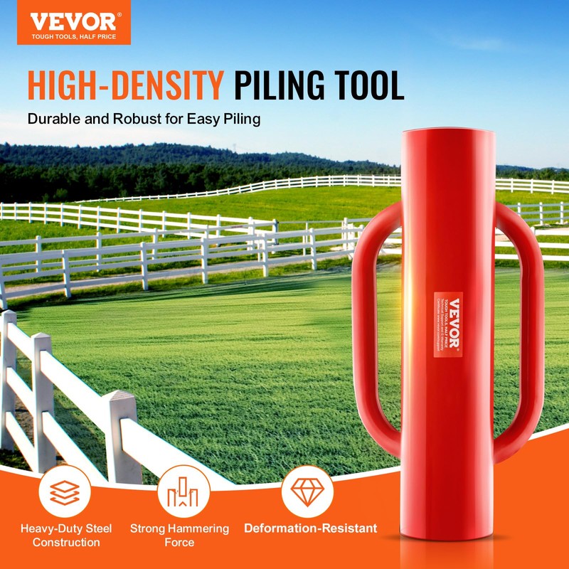 VEVOR Fence Post Driver with Handles, 2.7 in Inner Diameter