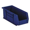 Akro-Mils 4-1/8" Wide x 5-3/8" Deep x 3" High Hopper Stacking Bin Blue, Polym...