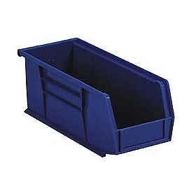 Akro-Mils 4-1/8" Wide x 5-3/8" Deep x 3" High Hopper Stacking Bin Blue, Polym...