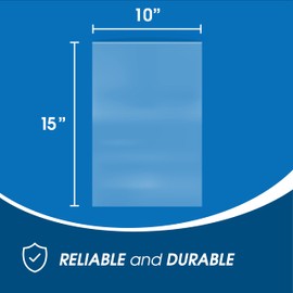 Spartan Industrial - 10” X 15” (100 Count) 1.1 Mil Flat Open End Clear Plastic Poly Bags - for Proofing Bread Dough, Packaging Clothes, Shirts (Thin & Lightweight - Bags DO NOT Have Seal)