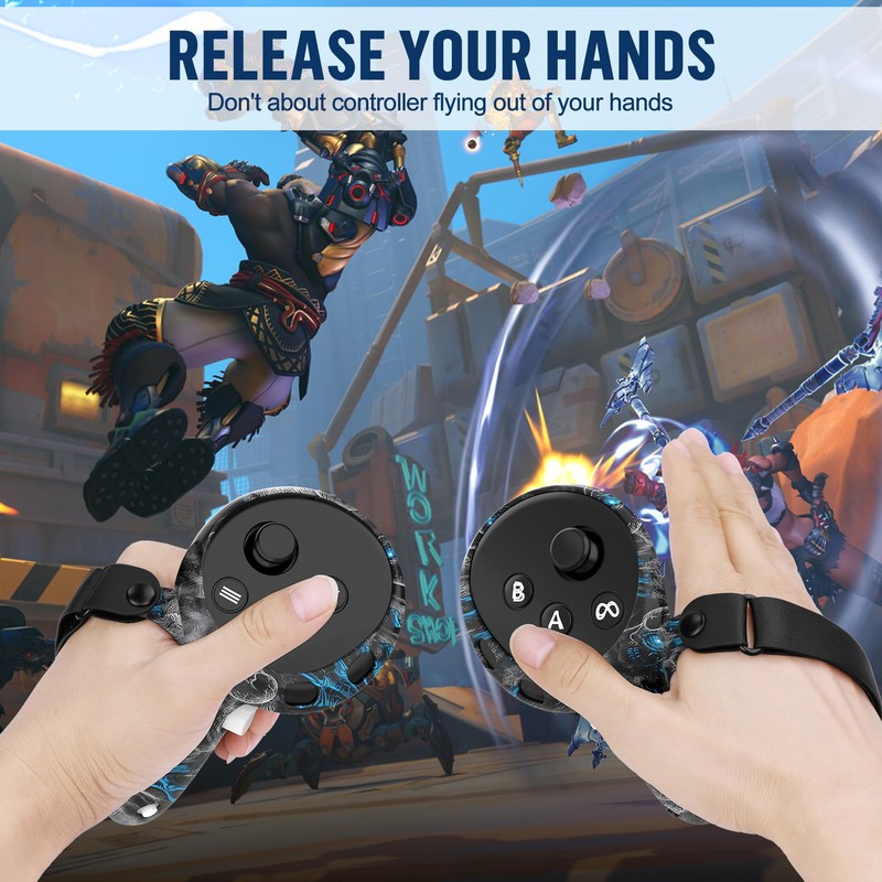 Silicone Cover Set Compatible with Meta/Quest 3S Accessories, Controller Grips,