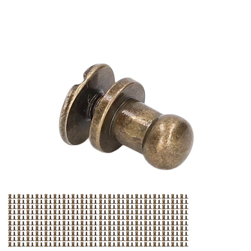 200 Sets Chicago Screws Round Head Rivets 7x5mm DIY Handcraft