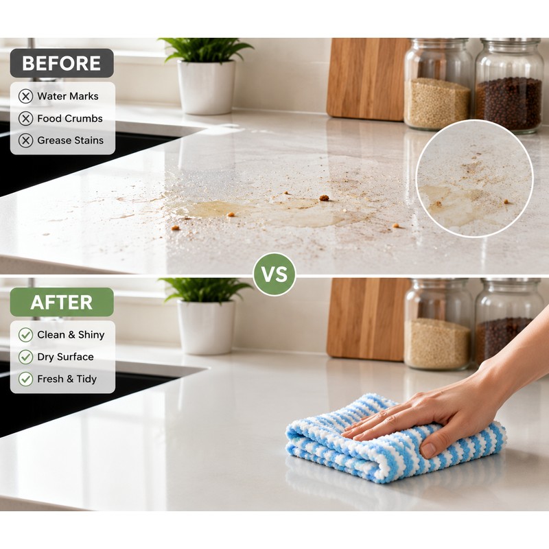 Microfiber Cleaning Cloths for Kitchen & Home – Thick Coral