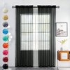 Youleyar Set of 2 Sheer Transparent Voile Curtains Polyester Rod