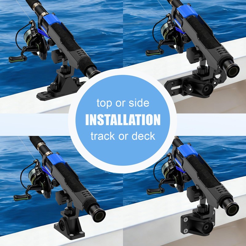 VEXPLO Track Mounted Kayak Rod Holders for Fishing Boat &