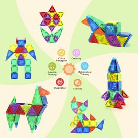 CS COSDDI Magnetic Travel Toddler Set, Mini Magnetic Blocks Kids Toys with Storage Case, Portable Magnetic Blocks Building Kids Toys for 3-5 Year Olds Boys Girls Birthday Gift