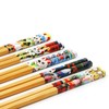 NaiHey 5 Pairs Chopsticks and Chopstick Rest Set, 6 Cute