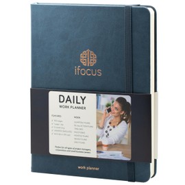 ifocus Work Planner for Business Project,Schedule & Goal Setting, Hourly Undated Daily Weekly Monthly Professional Large Hardcover,Perfect Time Blocking & Full Planning System