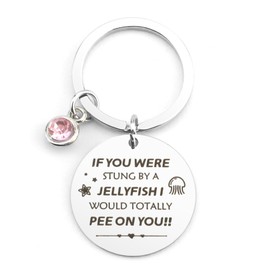 HUHALLI Gifts for Friend Sister Brother Lover Daughter Coworkers Students Him Her Women Men, Birthday Christmas Thanksgiving Graduation New Year Gifts, Jellyfish Gag Keychain Gifts for Women