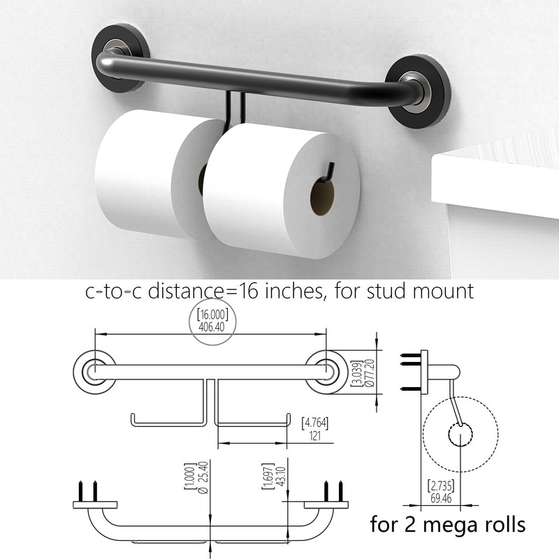 AquaChase Bath, Shower and Toilet Safety Grab Bar for Seniors