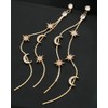 FAUTHENTICUTE Long Gold Dangle Earrings For Women Thin Gold Thread