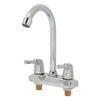 Sink Faucet 2 Handle 2 Holes Deck Plate Design Hot