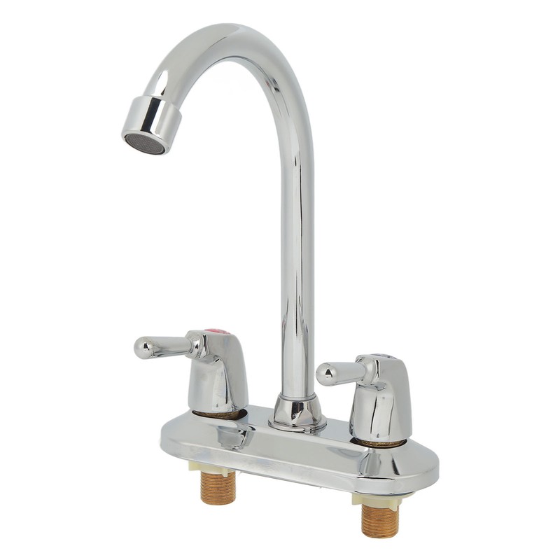 Sink Faucet 2 Handle 2 Holes Deck Plate Design Hot
