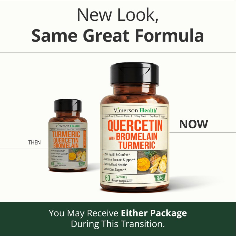 Quercetin w/ Bromelain Turmeric Curcumin Supplement – Triple Action: Allergy