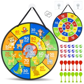 Velcro Dartboard Children's 72 cm Dart Board Double-Sided Dart Game with 18 Velcro Ball Game Throwing Game Children's Balls and 12 Darts Indoor Outdoor Sports Fun Party Game for Children Gifts
