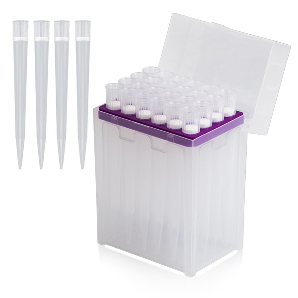 HUWAZINE lab Pipette tip 10ML, Universal, Autoclavable, with Filter, Clear,