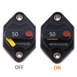 Bumbesti 32V DC Circuit Breaker 50AMP Fuse Inverter with Manual Reset Fuse Holder 50A for Electric Trolling Motors